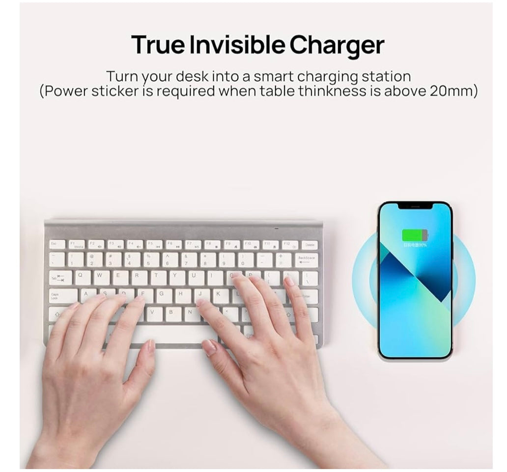 COSMOTECH Hidden Wireless Charger – Sleek Under-Desk Design