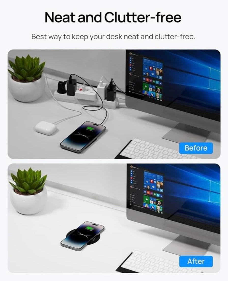 COSMOTECH Hidden Wireless Charger – Sleek Under-Desk Design