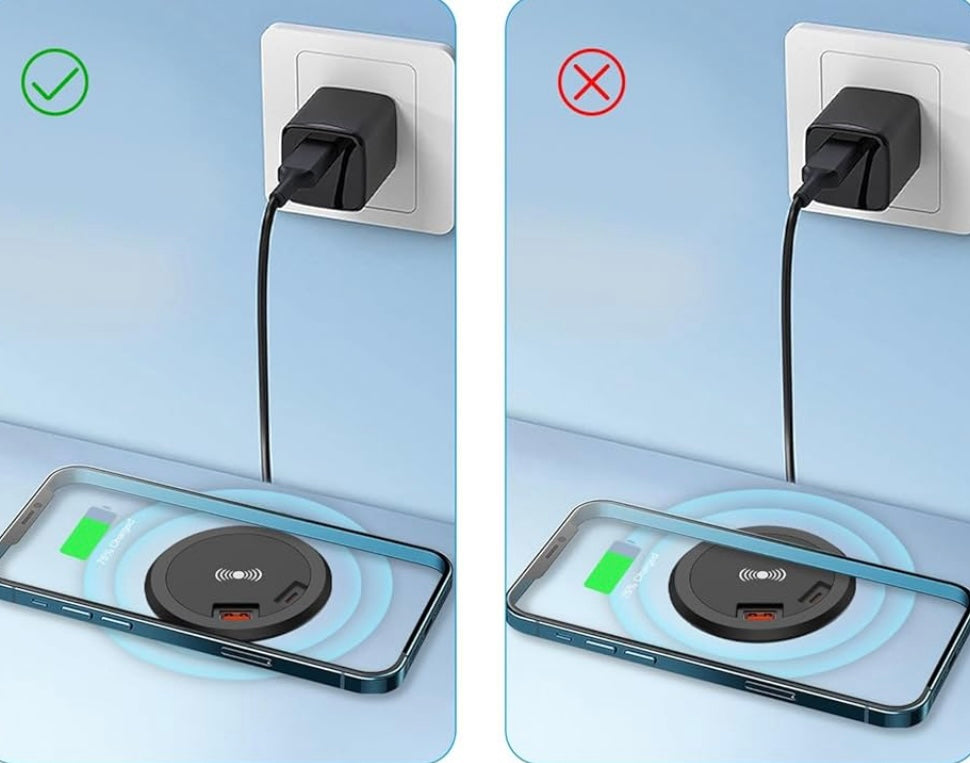 COSMOTECH Hidden Long-Distance Wireless Phone Charger – Under Desk / Cable-Free Phone Charging