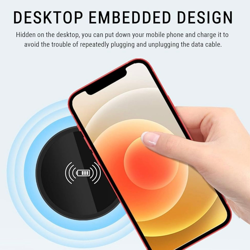 COSMOTECH Hidden Long-Distance Wireless Phone Charger – Under Desk / Cable-Free Phone Charging