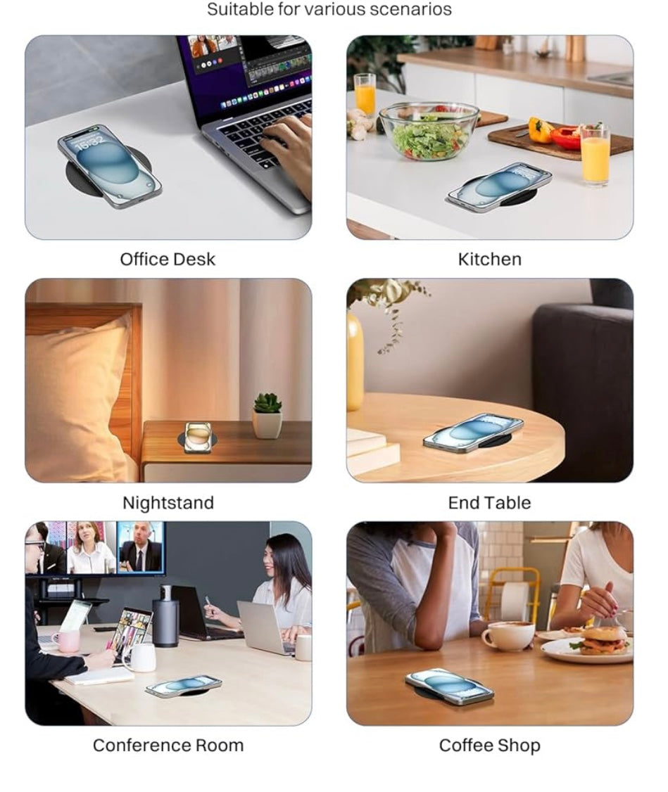 COSMOTECH Hidden Wireless Charger – Sleek Under-Desk Design