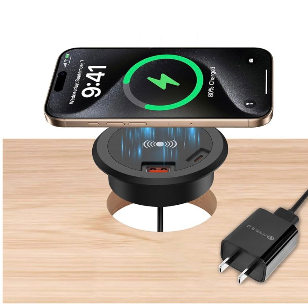 COSMOTECH Hidden Long-Distance Wireless Phone Charger – Under Desk / Cable-Free Phone Charging